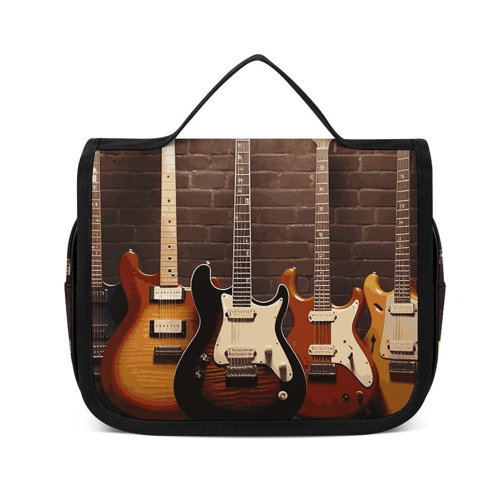 VFKLT Hanging Toiletry Bag Guitar Collection Travel Makeup Bag Organizer Waterproof Cosmetic Bag for Women Men