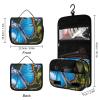 VFKLT Hanging Toiletry Bag Blue Butterfly Travel Makeup Bag Organizer Waterproof Cosmetic Bag for Women Men view 2
