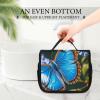 VFKLT Hanging Toiletry Bag Blue Butterfly Travel Makeup Bag Organizer Waterproof Cosmetic Bag for Women Men view 3