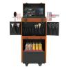 CRYBY Hairdressing Case, Hairdressing Travel Box Hairdressing Tool Organizer with 2 Mobile Password Locks, Rolling Hairdressing Trolley Stylist Salon Cosmetic Luggage Travel Organizer Tool Box view 3