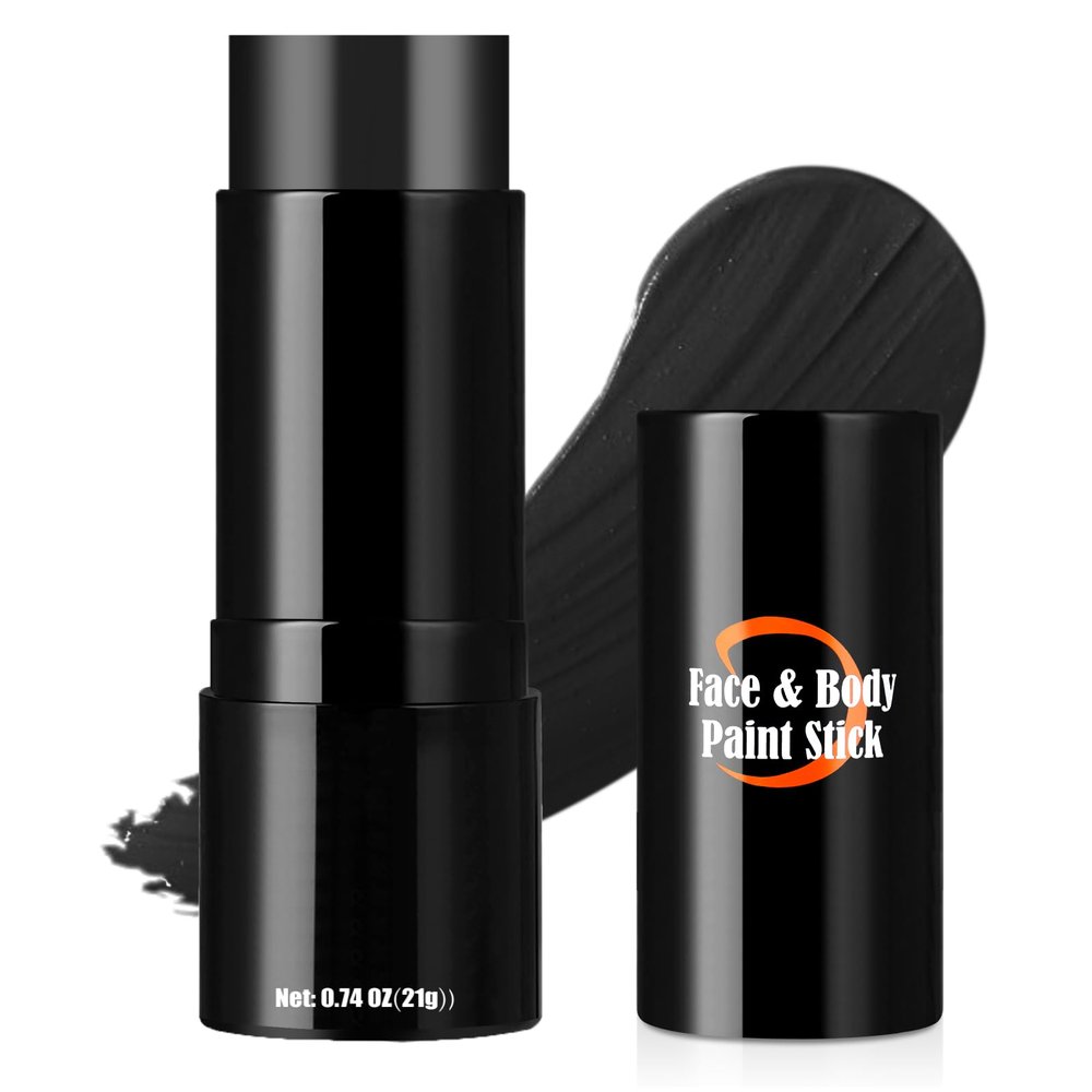 Drawdart Black Cream-Blendable Face Paint Stick, Portable Eye Black Stick for Sports, Full-coverage Cream Face Paint for Halloween SFX Makeup Cosplay Joker Costume Parties