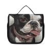 VFKLT Hanging Toiletry Bag Boston Terrier Travel Makeup Bag Organizer Waterproof Cosmetic Bag for Women Men view 1