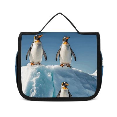 VFKLT Hanging Toiletry Bag Penguins On The Iceberg Travel Makeup Bag Organizer Waterproof Cosmetic Bag for Women Men