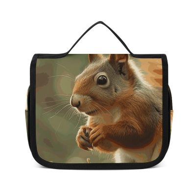VFKLT Hanging Toiletry Bag Wildlife Forest Squirrel Travel Makeup Bag Organizer Waterproof Cosmetic Bag for Women Men