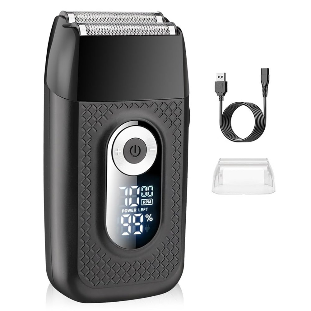 BJFSEAFN Rechargeable Electric Shaver LCD Display Portable Cordless Men's Multifunctional Reciprocating Razor Beard Trimmer