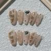Handmade Nail Art, Wearable Nail, Fake Nail Patch, Heart-shaped Drill, Detachable Fake Nail Set(S) view 2