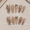 Handmade Nail Art, Wearable Nail, Fake Nail Patch, Heart-shaped Drill, Detachable Fake Nail Set(M) view 1