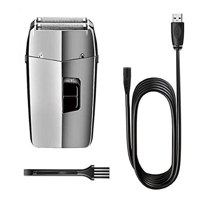 BJFSEAFN Waterproof Powerful Rechargeable Electric Shaver for Men Beard Hair Electric Razor Bald Shaving Machine and Finishing Fade(Silver)