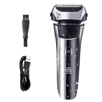 BJFSEAFN Washable Wet Dry Electric Shaver Men LCD Display Razor Rechargeable Beard Trimmer Bald Head 3-Blade Shaving Machine