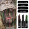 FIVEFULU Black Brown Green Face Paint Halloween Makeup Kit, Matte Lipstick Set Football Baseball Eye Black Stick, Body Paint Face Makeup for Halloween Witch Deer Werewolf Face Camo Hunting view 4