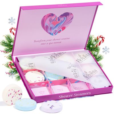 Aromatherapy Shower Steamers Gift Set  12 Spa Tablets, 6 Scents (Lavender, Mint & Eucalyptus, Jasmine, Watermelon, Grapefruit & Orange)  Relaxation & Stress-Relief Self-Care Gifts for Women