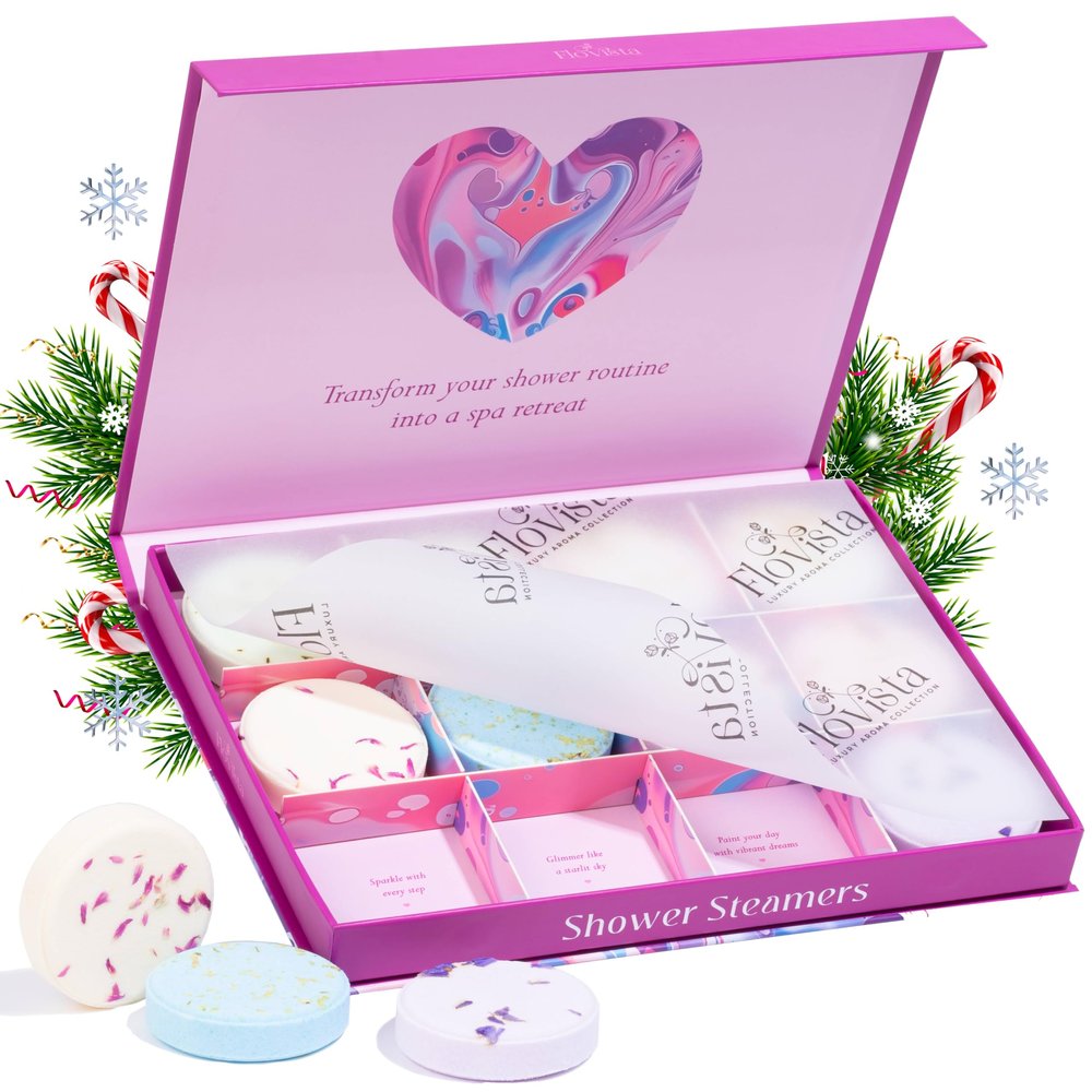 Aromatherapy Shower Steamers Gift Set  12 Spa Tablets, 6 Scents (Lavender, Mint & Eucalyptus, Jasmine, Watermelon, Grapefruit & Orange)  Relaxation & Stress-Relief Self-Care Gifts for Women