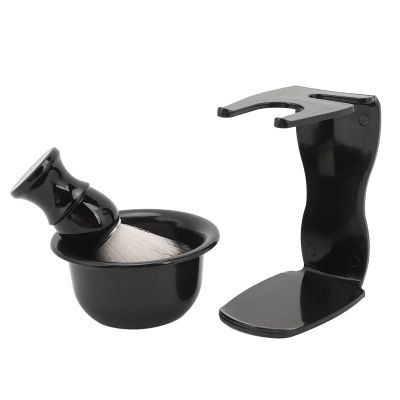 3 in 1 Men Hair Shave Brush Bowl Stand Practical Shaving Set Easy To Clean for Home Travel