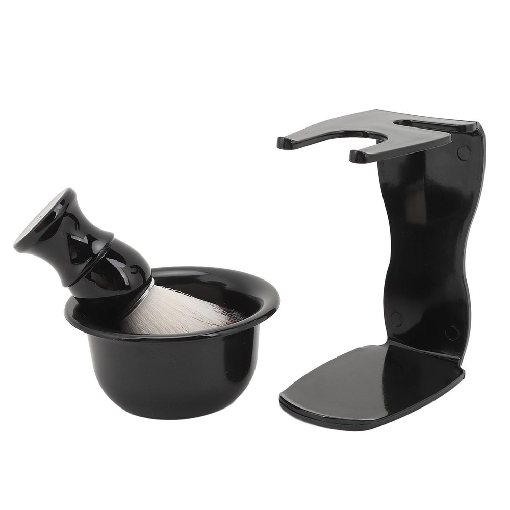 3 in 1 Men Hair Shave Brush Bowl Stand Practical Shaving Set Easy To Clean for Home Travel