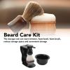 3 in 1 Men Hair Shave Brush Bowl Stand Practical Shaving Set Easy To Clean for Home Travel view 4