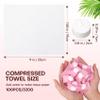 Fcaeon Compressed Towel Tablets 100 Count Disposable Face Towel Individually Wrapped 97.5 Inch Portable Washcloths Compact Cloths for Travel Essentials Camping Hotel Makeup Removal Cleaning (Pink) view 3