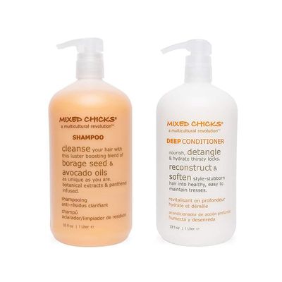 Mixed Chicks Gentle Clarifying Shampoo Detangling Deep Conditioner, 33 fl. oz Each