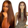 ARKINHAIR 13x4 CATCH Lace Wigs Pre Bleached Knot HD Lace Front Pre Plucked, Brazilian Virgin Human Hair Wigs -Straight (CHOCOLATE BROWN, 24) view 1