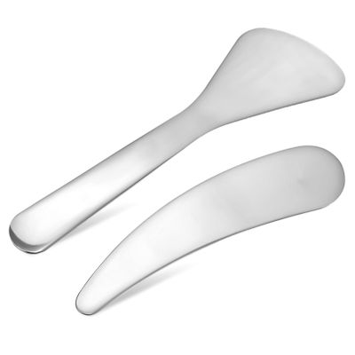 BEBEMOKO 2pcs Beauty Tools Stainless Steel Makeup Spatula Skincare Lotion Scoop Portable Beauty Spatula for Face
