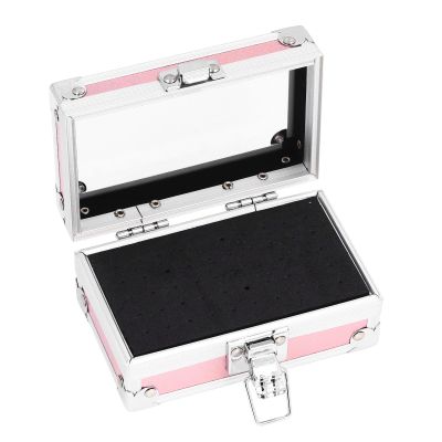 1PCS Nail Drill Bits Holder, 50 Holes Drills Dustproof Stand Displayer, Resistant Multi Hole Storage Box, for Manicurist, Nail Care, Nail Removal 4 colors (Dazzling Pink)