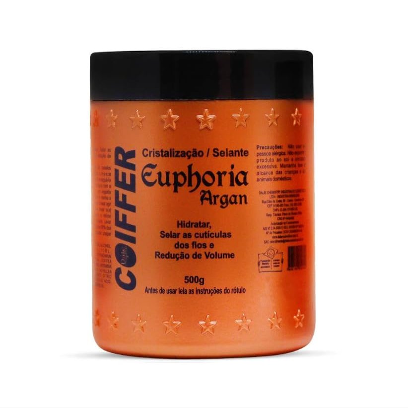 Coiffer Euphoria Argan Crystallization and Sealant for Hair, Less Volume, Smooth Strands, No Frizz and More Hydratation, Perfect for Curly Hair, Hair Reconstrution, 16 oz (500g)
