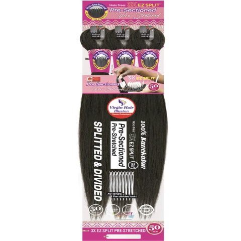 Janet Collection Nala Tress 3X EZ SPLIT Pre-Sectioned Pre-Stretched Braid Knotless Extremely light weight 50 Inch value pack (50, #COPPER)