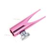 SOESFOUFU Metal Eyeliner Sharpener Portable Manual Dual-Sided Pencil Sharpener for Gel and Eyebrow Pencils Compact Design for Students and Artists Easy to Use and Carry Pink view 4