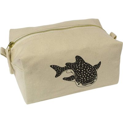 Azeeda 'Cute Whale Shark' Canvas Wash Bag/Makeup Case (CS00039653)