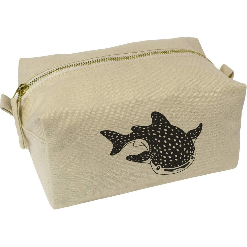 Azeeda 'Cute Whale Shark' Canvas Wash Bag/Makeup Case (CS00039653)