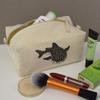 Azeeda 'Cute Whale Shark' Canvas Wash Bag/Makeup Case (CS00039653) view 2