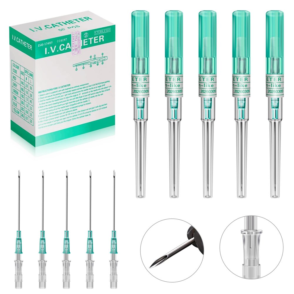 WZPB 18G Catheter Piercing Needles - 50 Pcs WZPB Ear Nose Piercing Needles IV Piercing Catheter Needles for Lip Tongue Belly Navel Nipple Cartilage Piercing Kit