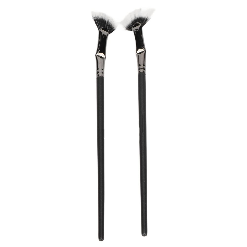 2pcs Fan Mascara Brushes, Enhance Lower Lashes Fan Eyelash Brush, Double LayerPrevent Clumping, Mascara Fan Bent Brush for Salon