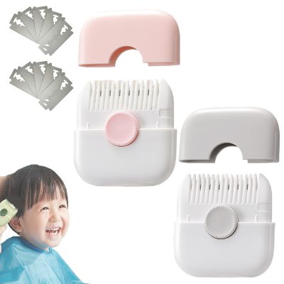 Trimpocket Hair Trimmer/Comb Kids, 2 in 1 Hair Trimmer, Double Sided Hair Razor Comb Cutter, with Cover, Blades Replaceable (Pink+White)