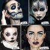 Black Face Body Paint Cream to Powder Foundation Makeup, Gothic Black Facepaint Halloween Makeup for Kids & Adults, Pro Body Paint for Cosplay, SFX, Emo, Clown, Zombie, Vampire, Theater, Film,Skeleton view 3