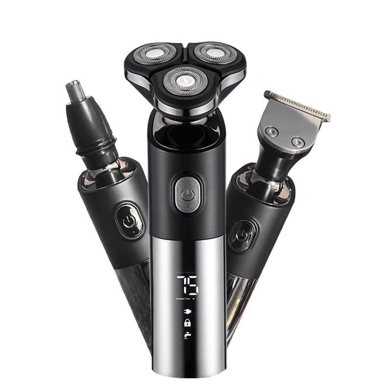 BJFSEAFN 3 Head Electric Shaver for Men 3D Electric Razor Waterproof Beard Trimmer Cutter for Men Shaving Machine Recharge LED Display