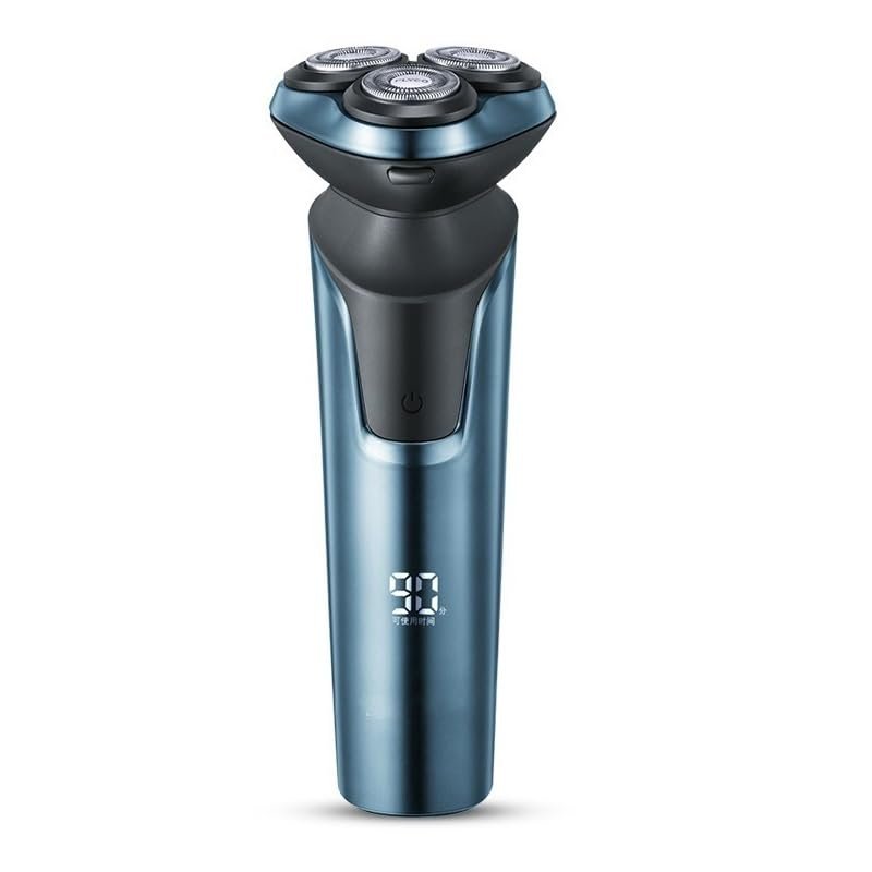BJFSEAFN Rotating 3 Cutter Heads Washable USB Rechargeable Electric Shaver Razor LED Smart Waterproof Shaving Machine