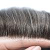 Super Thin Skin Mens Toupee 0.03mm Ultra Thin PU Toupee for Men Hair System V-Looped Mens Hairpiece Natural Hairline Prosthesis Human Hair Replacement 6X8"-100% density#1B20 Off Black+20% Gray view 4