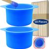 2 Pcs Silicone Wax Warmer Liner & 50 Pcs Waxing Sticks Body Hair Removal Applicator Easy to Clean Non-Stick Wax Pot Silicone Bowl Replacement... (Blue) view 1