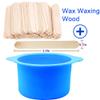 2 Pcs Silicone Wax Warmer Liner & 50 Pcs Waxing Sticks Body Hair Removal Applicator Easy to Clean Non-Stick Wax Pot Silicone Bowl Replacement... (Blue) view 2