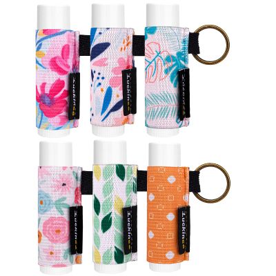 6PCS Lip Balm Holder Keychain, Christmas Stocking Stuffers Gifts, Lip Gloss Holder Key Chains Women Cute Lipstick Holder Lip Balm Pouch Keychain Compatible with ChapStick,Burt's Bees,LANEIGE,Aquaphor