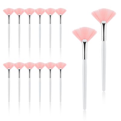 14 Pieces Face Mask Brush Applicator Fluffy Fan Makeup Brush Facial Brush Esthetician Makeup Brushes Acid Applicator Soft Esthetician Brush Fan Brushes for Facial Women Mud Cream Clay Mask Makeup Tool