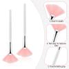 14 Pieces Face Mask Brush Applicator Fluffy Fan Makeup Brush Facial Brush Esthetician Makeup Brushes Acid Applicator Soft Esthetician Brush Fan Brushes for Facial Women Mud Cream Clay Mask Makeup Tool view 3