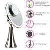 9inch Lighted Round Makeup Vanity Mirror, 5X/10X Dual Magnification with Ultra Bright LED Lights Beauty Mirror, Rechargeable, Cordless, Touch Control Adjustable Brightness, Brushed Stainless Steel view 3