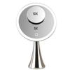 9inch Lighted Round Makeup Vanity Mirror, 5X/10X Dual Magnification with Ultra Bright LED Lights Beauty Mirror, Rechargeable, Cordless, Touch Control Adjustable Brightness, Brushed Stainless Steel view 4
