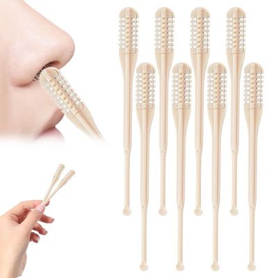2-in-1 Nasal Hair Cutter, 2024 New Double Sided Nose Hair Knife, Nostril Hair Remover Tool, Portable Manual Nose Hair Trimmer, 360 Rotating Nose Hair Trimmer with Ear Picker for Women Men(4pcs)