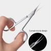 Cuticle Scissors Stainless Steel Cuticle Trimmer Scissors for Manicure and Pedicure Curved Nail Scissors Beauty Grooming Kit for Nail, Eyebrow, Eyelash view 2