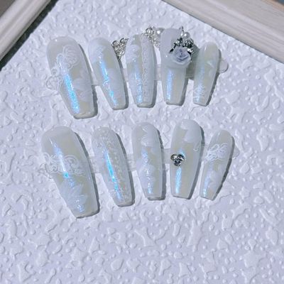 Handmade Wearable Nail Patch - Detachable and Reusable Fake Nail(M)