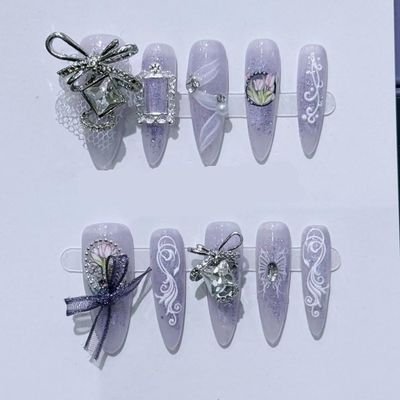 Handmade Nail Wearing Tulip Flower Nail Art Patch(S)