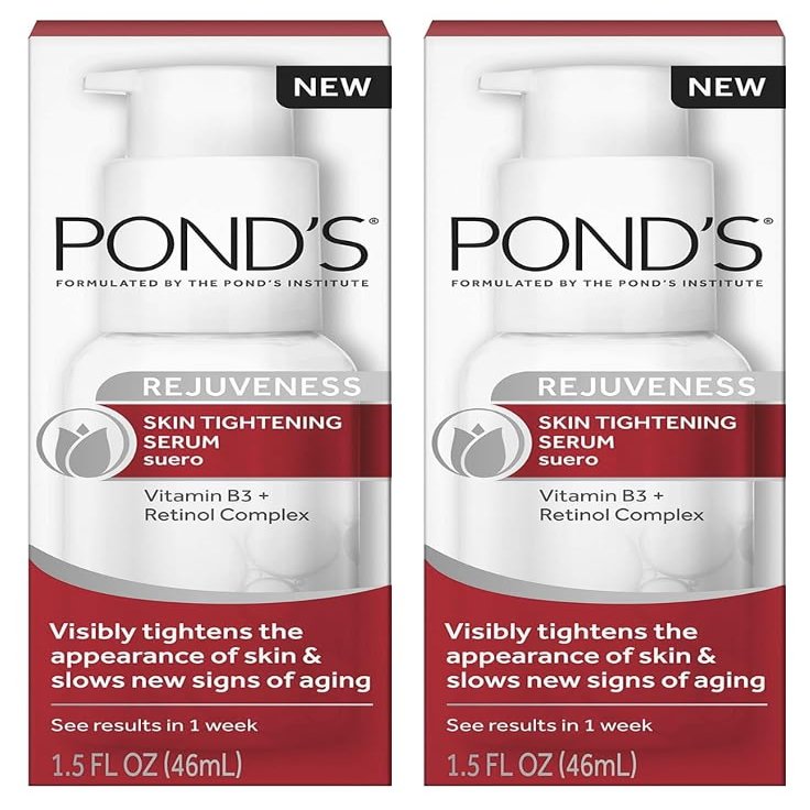Pond's Skin Tightening Serum Visibly Tightens The Appearance Of Skin & Helps Slow New Signs of Aging Rejuveness Face Serum 1.5 Oz - 2 PACK