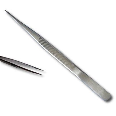 6.5" Stainless Steel Tweezers with Serrated Jaws